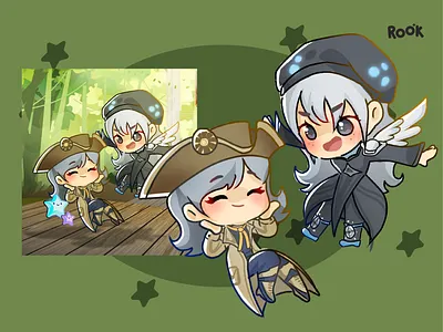 Custom Character with Catbats | Rook! branding character chibi cute draw illustration