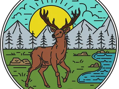 Outdoors badge adobe design graphic design illustration