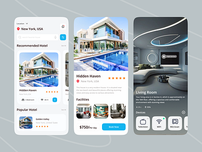 Hotel Booking Mobile App apartment booking booking app booking mobile app hotel hotel booking app hotel bookingservice mobile app online booking product design properties rent house room booking service travel trip trip planner ui ux design user interface vacation