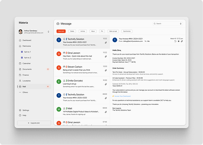 Message - Management Dashboard chat chatting collaboration contact conversation dashboard email inbox mail message navigation notification pannel platform