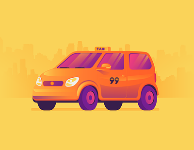 99 Taxi adobe illustrator car concept design flat gradient illustration illustrator taxi vector vector art