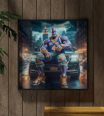 XXL Acrylic Glass Print | AI Art - "Thanos in New York" ai art art branding design digital art graphic design paintings print thanos