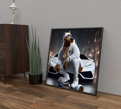 XXL Acrylic Glass Print | AI Art - "Scooby Doo x NIKE" ai ai art art branding design digital art graphic design nike paintings print scooby doo