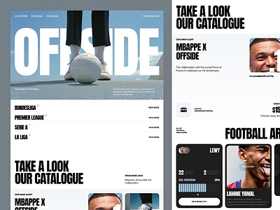 OFFSIDE - Football Community Landing Page bold clean community design fifa football landing page landingpage soccer swiss swiss design ui ui design website