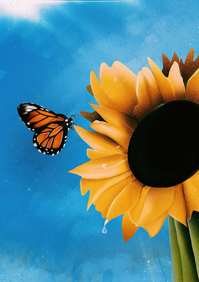 Sunflower 🌻 butterfly flower gradients graphic design illustration summer sun sunflower vibe