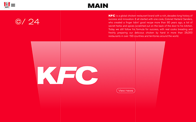 KFC Main Page adobe branding figma graphic design logo ui