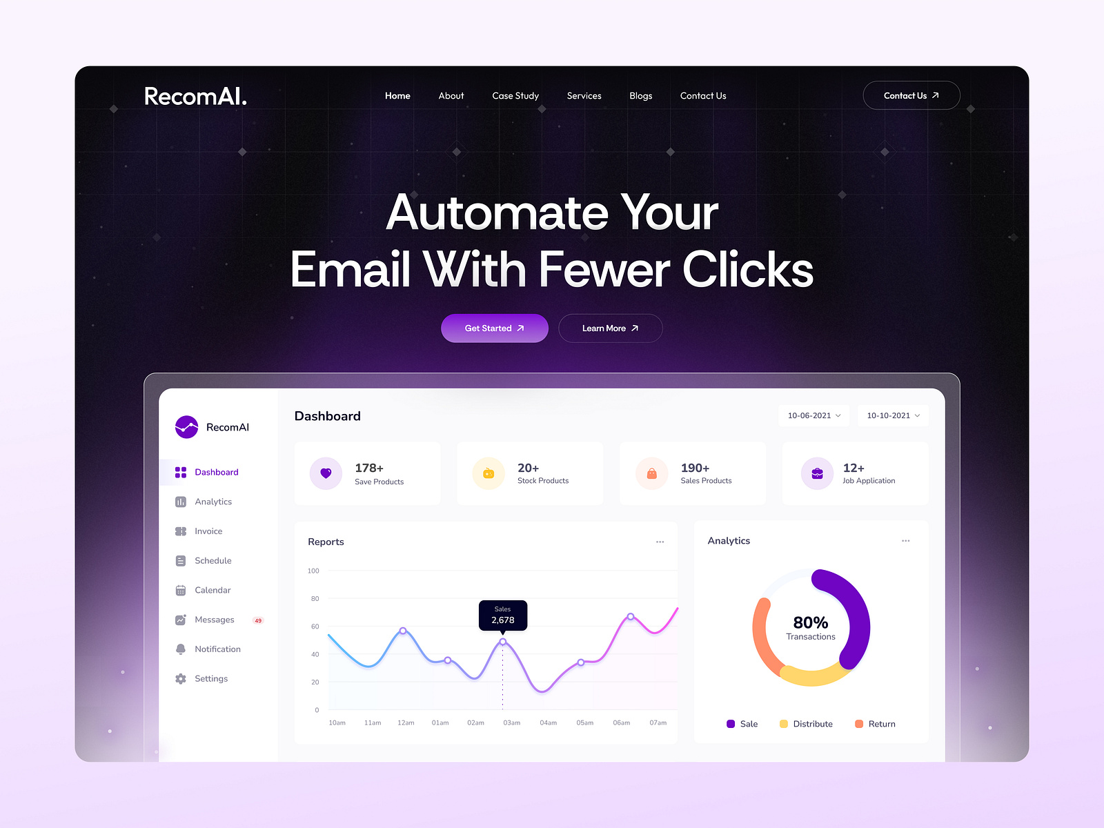 RecomAI - Modern Header Design by Shariful Islam on Dribbble