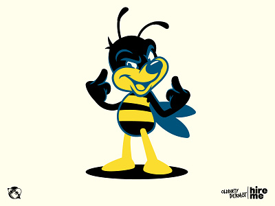 Buzz Buzz bee character design graphics illustration mascot design middle finger t shirt design tee design vector design