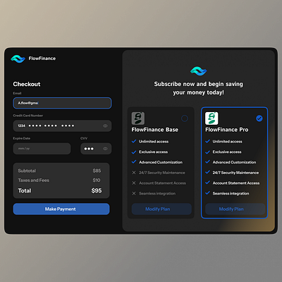 Checkout & Subscription Page . checkout page financial app mobile checkout page subscription page ui ux