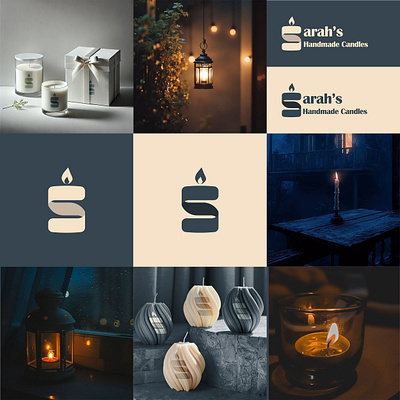 Sarah’s Handmade Candles Logo Design brand identity branding candle logo cozy aesthetic custom logo graphic design handmade branding logo logo design packaging design small business design visual identity