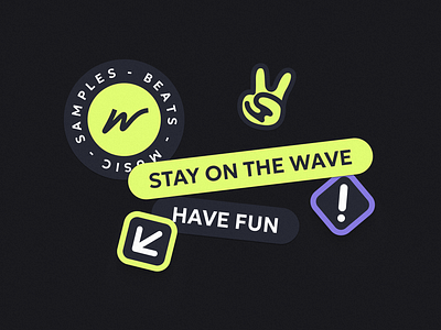 Wave | Stickers branding graphic design illustration neon sticker vector