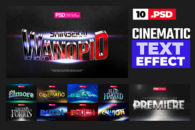 Cinematic Film 3D Text Effects Vol.1 3d text effect animated text cinematic text film text movie text filter