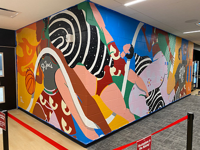 St Josephs University Rec Center Mural - 4of4 art athletic brand design dribbble firstshot graphic graphicdesign illustration lettering mural muraldesign painting sports