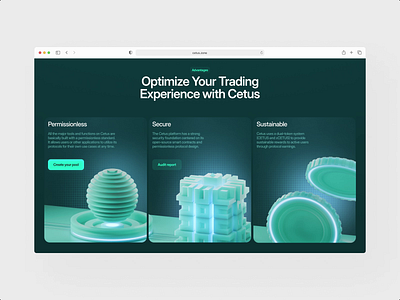 Cetus Website Concept 3d animation branding crypto defi design graphic design hero screen motion graphics product design ui uiux