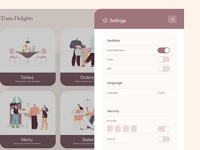 Settings - Slide In app ui settings settings ui sidebar slide in tab ui toggle ui