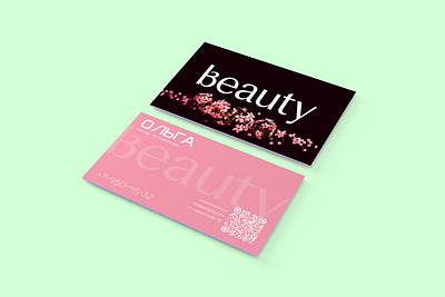 Blossom Elegance – A Graceful Beauty Business Card Design design graphic design typography