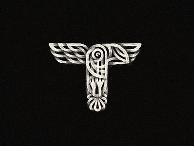 Toucan bird branding celtic ecology forest knitting knot letter logo logodesign logotype nature rune runic t totem toucan tribal wild wing