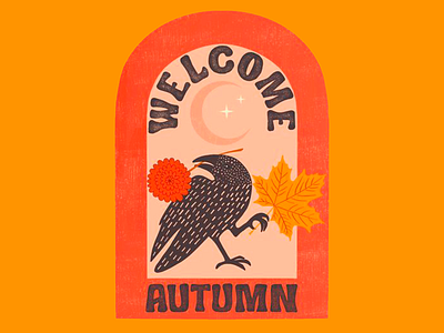 Vintage Autumn Greeting Design autumn autumn greeting autumn related colorful creative design graphic design greeting design illustration insparation inspire leaf symbol orange design orange palette vibrant vintage vintage design vintage inspired warm design welcome autumn