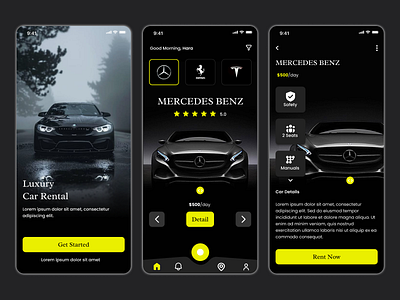 CAR RENTAL APP branding graphic design ui