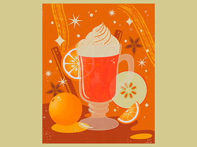 Citrus and Spice Elixir Illustration art art design artwork citrus citrus comfort citrus drink digital art drink drink illustration graphic design illustration insparation inspire orange orange colored orange slices the cozy cup vibrant warm warm design