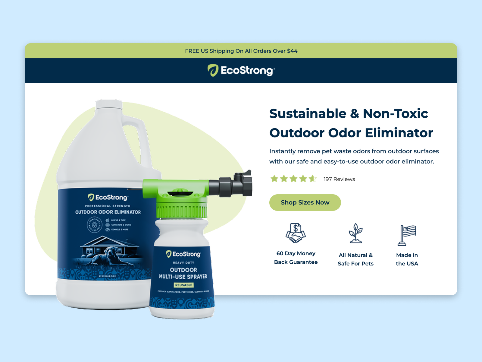 Example of EcoStrong | Landing Page