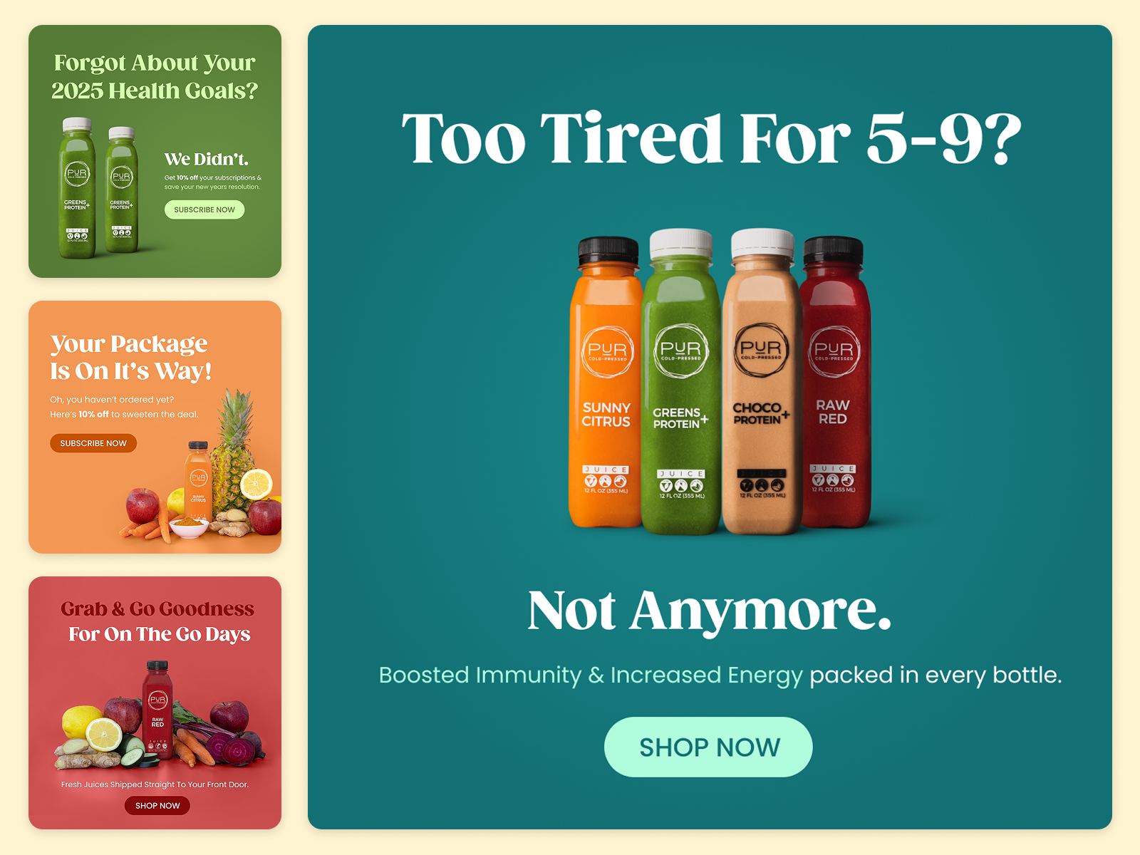 PUR Cold Pressed Juice | Meta Ads