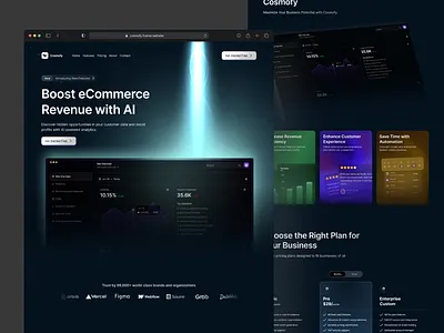 Cosmofy Ai - Framer Template bento ui dark dark ui framer framer template landing page template