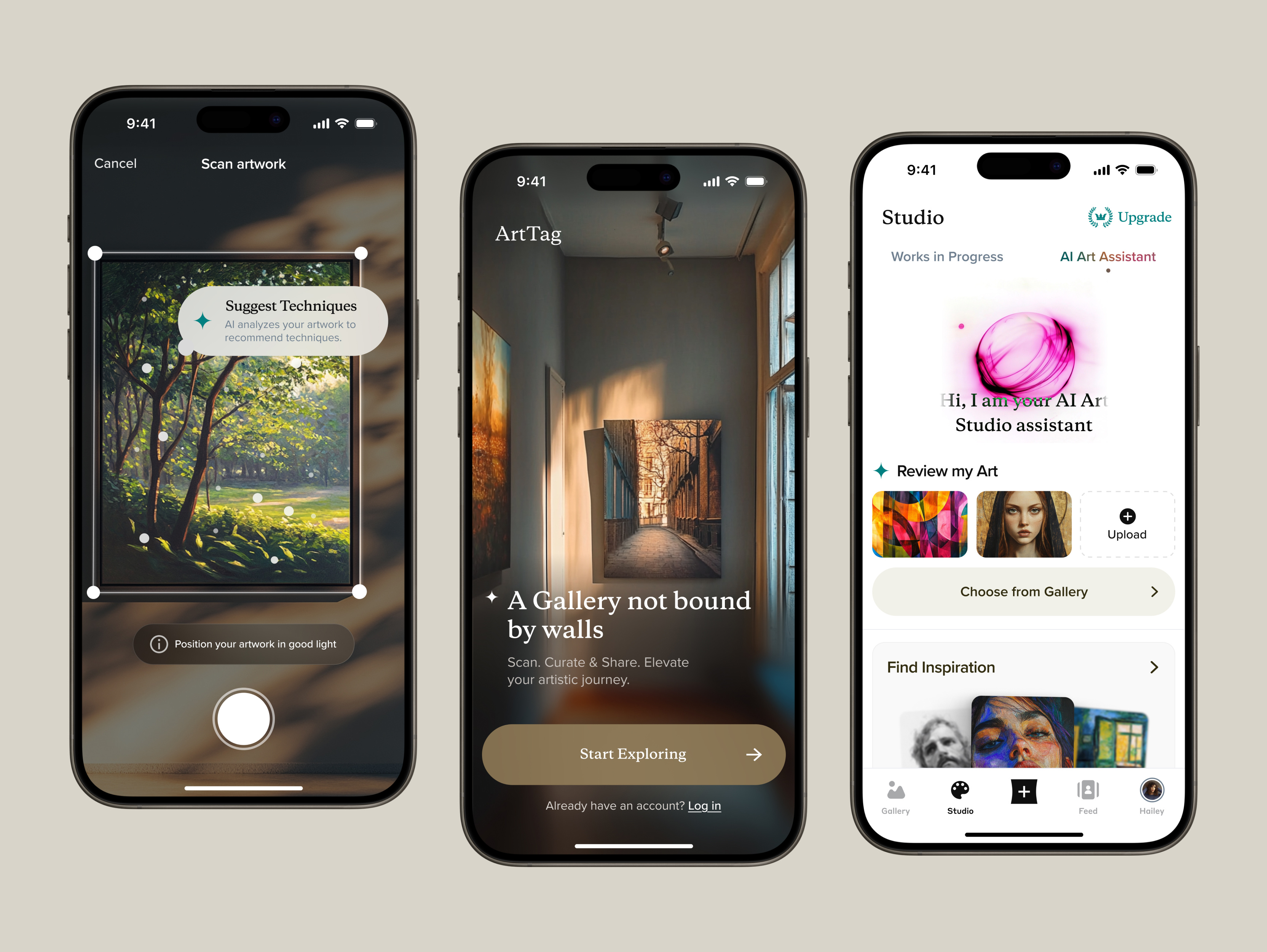 ArtTag - Art Studio Assistant ai ai assistant app design art assistant camera digital gallery mobile mobile app mockup product design scan siri ui