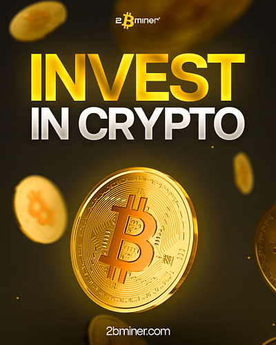 Invest In Cryptocurrency - Bitcoin Social Media Design, Post, Ad 3d art artwork bitcoin blender crypto crypto mining cryptocurrency design doge ethereum fintech graphic design litecoin modern post render social media tech web3