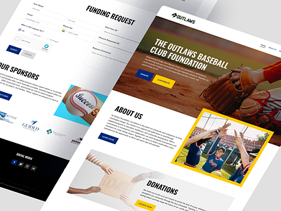 Outlaws Website Design baseball charity clean design fundraising modern ui ux webdesign website