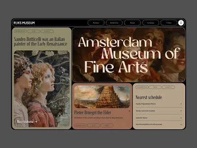 Museum of Fine Arts design art design gallery graphic design illustration landig page minimalism museum painters ui музей