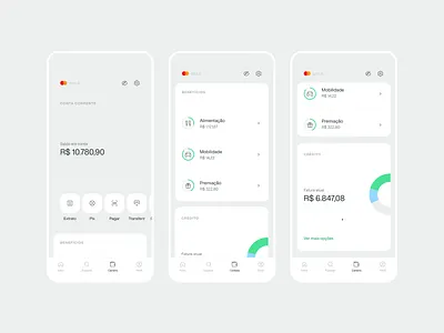 Creditas - Digital Wallet analytics app balance chart interface minimal mobile ui wallet