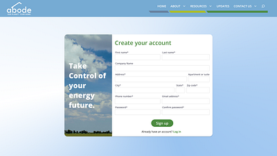 Website Redesign for a Clean Energy Company clean energy energy portal sign up sustainability sustainable design ui ux web design