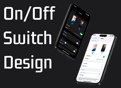 On/Off Switcher Design #015 100daysuichallenge dailyui dark day15 ios light onoff toggles uiux