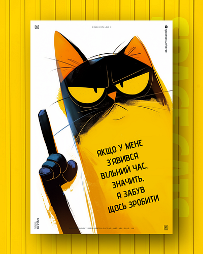 Це про мене 😮 ai branding cat daliy design illustration poster print