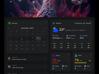 Personal dashboard for smart fridge dashboard design design system graphic design product design ui ux