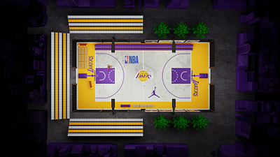 Basketball court 3d 3d icon 3d illustration blender