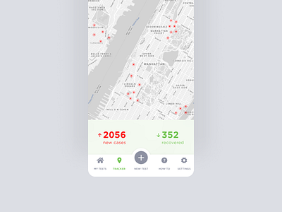 COVID tracking - new cases map clean covid covid tracking google maps health app map mobile app mobile design tracker tracking ui design