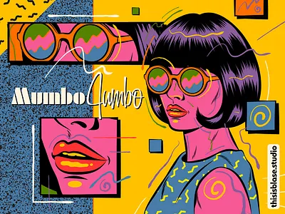 Visual Mumbo Jumbo 1990s colorful design fashion illustration nineties pop art psychedelic retro typography vector vintage