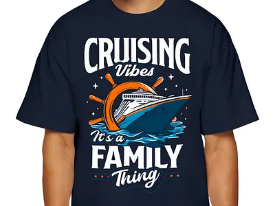 CRUISING VIBES; IT'S A FAMILY THING! branding graphic design logo