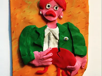 Meral charachter design clay claymation handmade