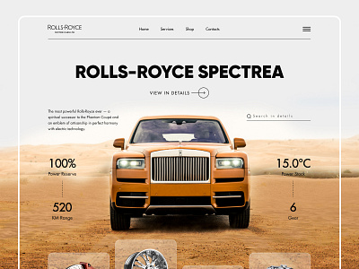 Rolls-Royce Website Landing Page Design auto auto drive automobile automotive car landing car shop car website cars company drive electric vehicle landing page online shop rolls royce supercar transport trending ui design vehicles webdesign