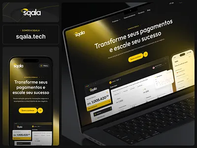 Sqala.tech brazil darkui finance fintech insany landingpage onepage uxui website