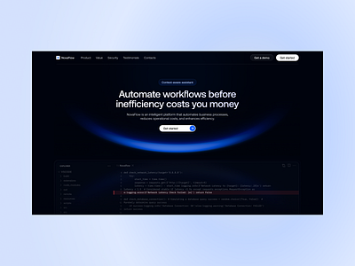 AI Workflow landing page design ✦ NovaFlow 3d ai crypto design e commerce home page landing page scroll service site startup ui ux visual web web design website