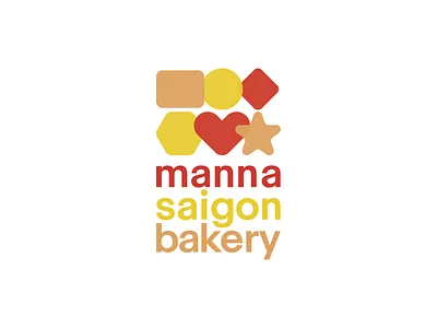 Manna Saigon Bakery - Proposal 2022 bakery branding cake christian cookies design for sale heart hexagon ldk ledangkhoa logo manna pastel proposal rounded saigon star vietnam