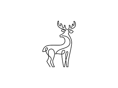 Linear deer animal brand branding deer design elegant forest graphic design illustration line linear lineart logo logotype mark minimalism minimalistic modern sign wild