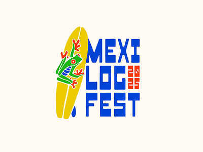 Mexi Log Fest Surf Contest Graphic branding font illustration logo ocean paradise surf surf contest surfboard surfer tropical vector waves