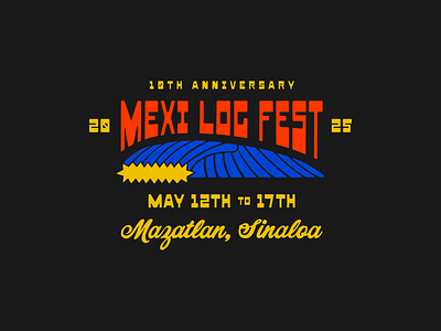 Mexi Log Fest Surf Contest Graphic branding font illustration logo ocean paradise surf surfboard surfer tropical vector waves