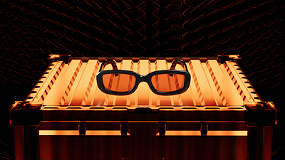 Glasses 3d black glasses orange redshift