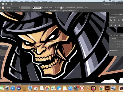 Samurai Head Esport Mascot Logo Design gamer